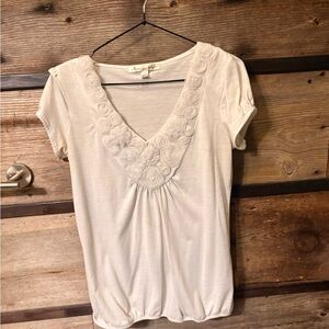 Chic Ivory V-Neck Women’s Top